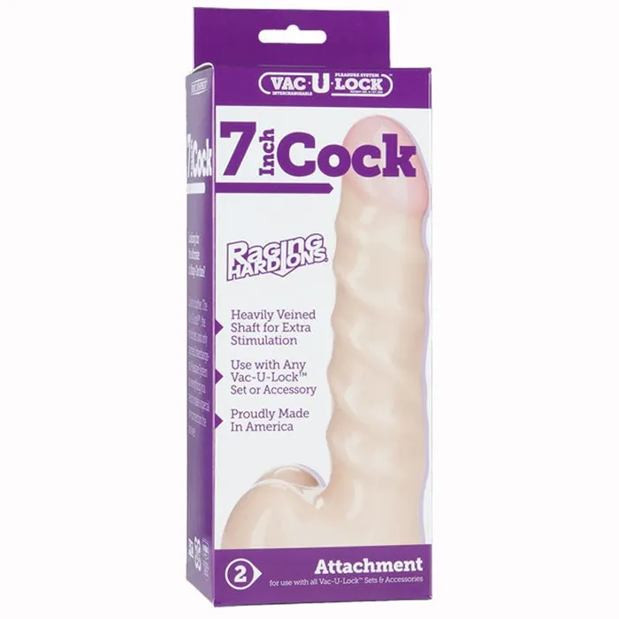 VacULock Dildos VacULock 7in Cock Raging HardOns Wht