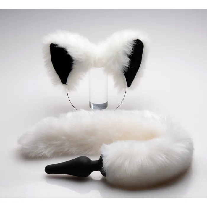 White Fox Tail Anal Plug and Ears Set | Tailz Anal