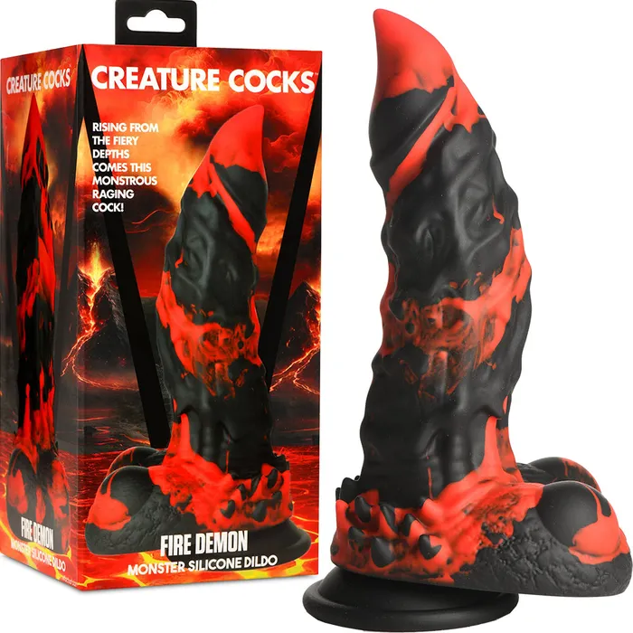 Xr Brands Anal Creature Cocks Fire Demon Monster Silicone Dildo Suction Cup Anal Plug Sex Toy