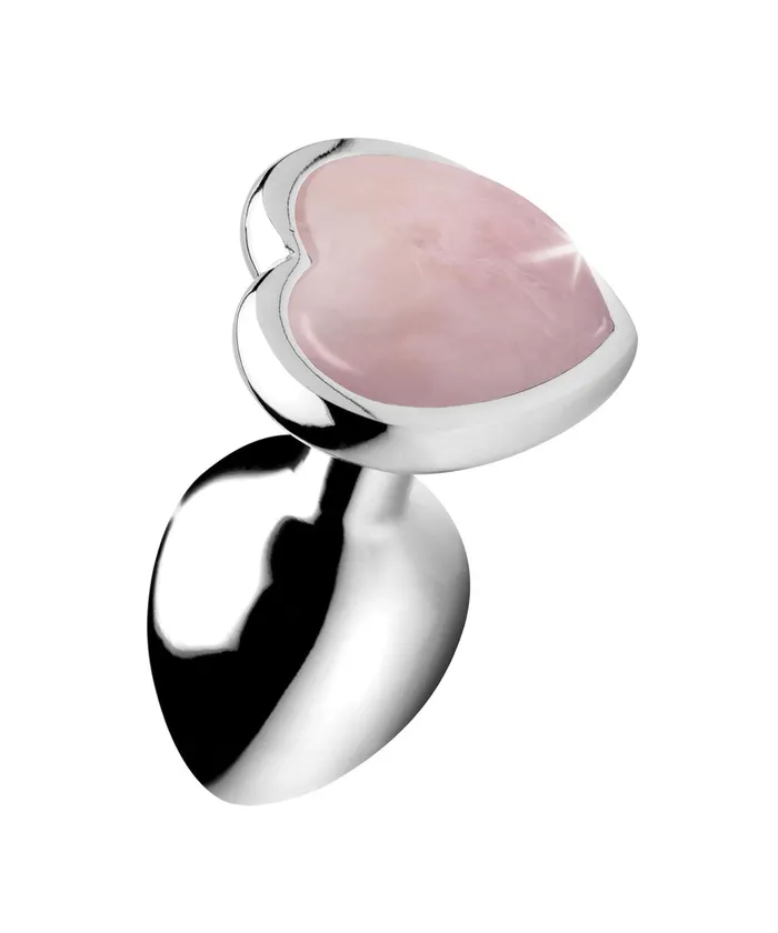 XR Brands Booty Sparks Male Sex Toys Rose Quartz Heart Anal Plug Small