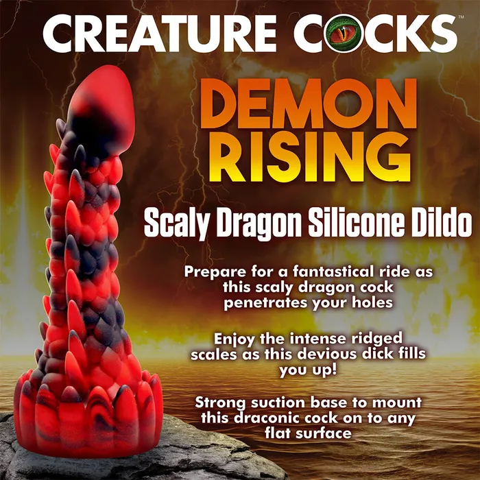 Xr Brands Creature Cocks Demon Rising Scaly Dragon Silicone Dildo Suction Cup Sex Toy | Dildos