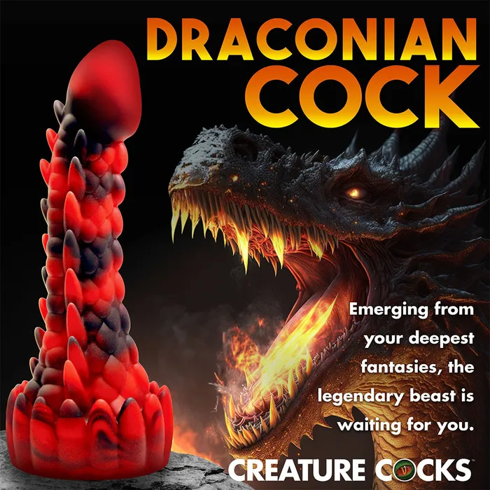 Xr Brands Creature Cocks Demon Rising Scaly Dragon Silicone Dildo Suction Cup Sex Toy | Dildos