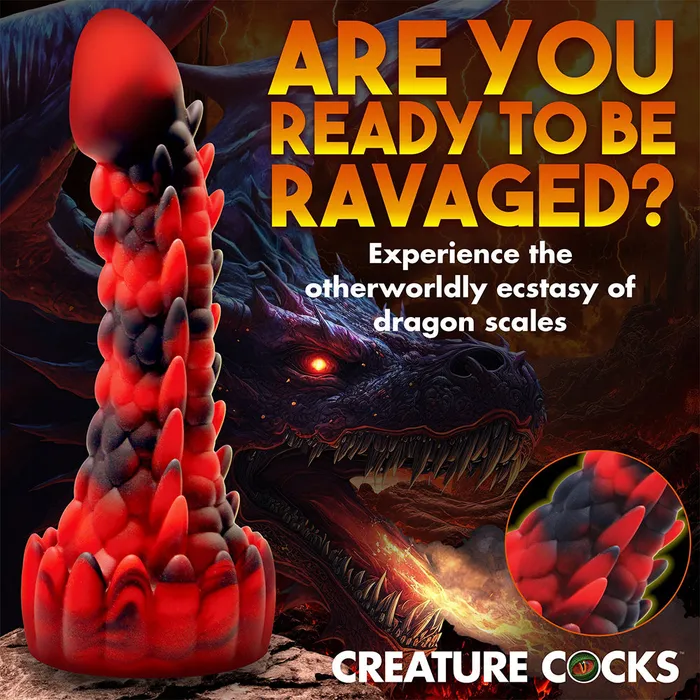 Xr Brands Creature Cocks Demon Rising Scaly Dragon Silicone Dildo Suction Cup Sex Toy | Dildos