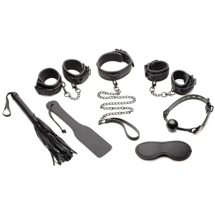 XR Brands Master Series Couples Master of Kink 10 Piece Deluxe Bondage Set Black