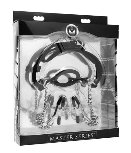 XR Brands Master Series Male Sex Toys Mutiny Silicone ORing Gag and Nipple Clamps