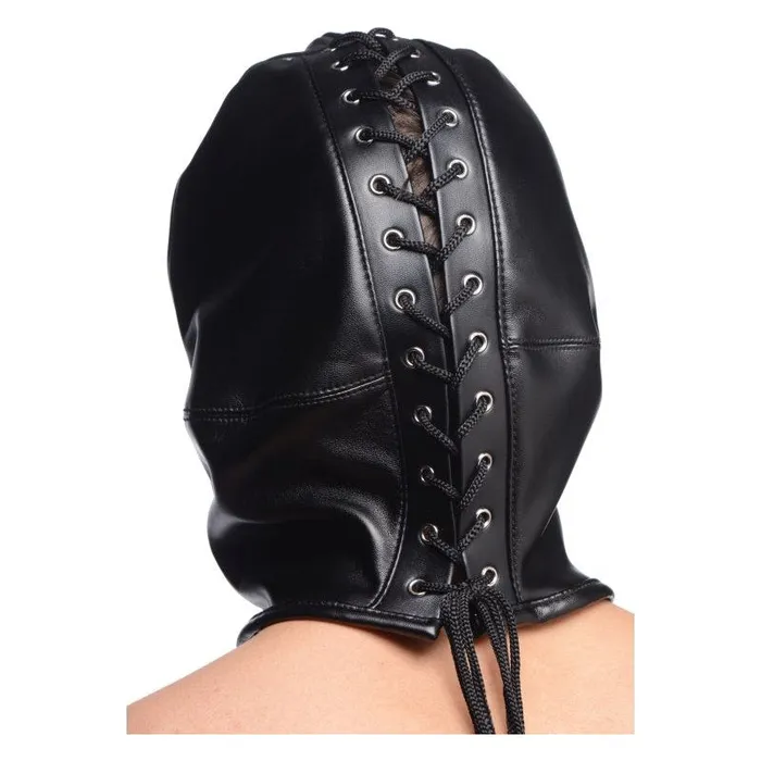 Zip Front Bondage Hood Black | Strict Anal