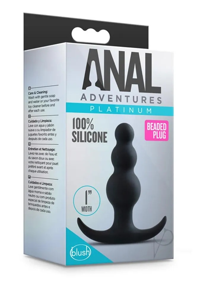 Anal Adventures Anal | Anal Adventures Platinum Beaded Silicone Butt Plug