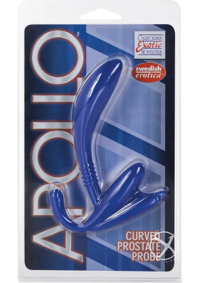 California Exotic Novelties Anal Apollo Curved Prostate Probe Blue