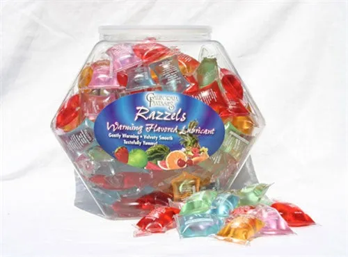 California Fantasies Anal Razzels Warming Lubricant 100 Pillow Fishbowl Assorted Flavors