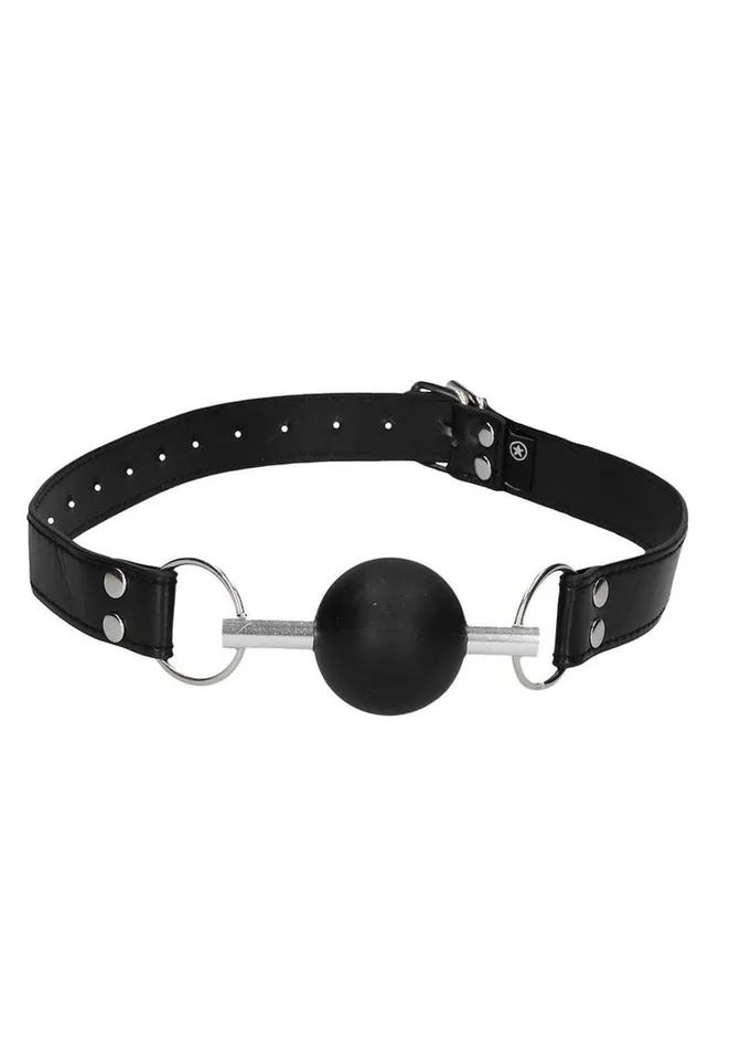 Couples Ouch Solid Ball Gag with Bonded Leather Straps Ouch