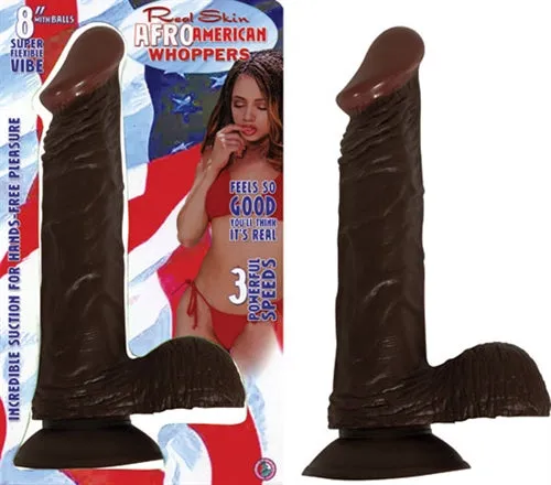 Dildos 8 Vibrating Afro AmericanWhopper Wballs Nasstoys