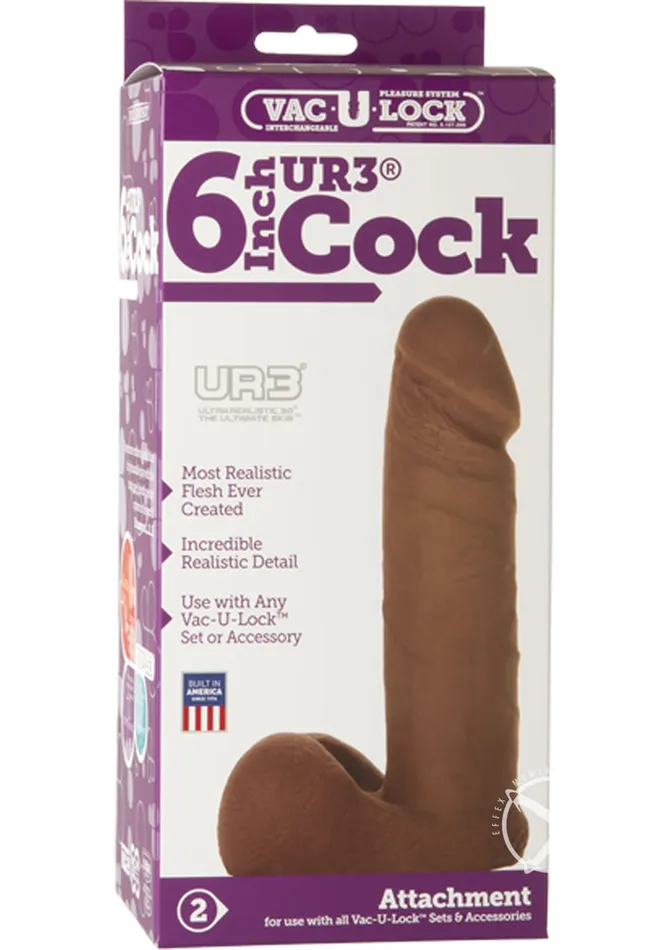 Dildos Doc Johnson Enterprises Vac U Lock Ur3 Cock 6 Brown