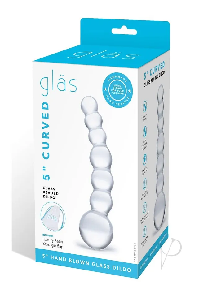 Dildos | Glas Curved Beaded Glass Dildo - Glas