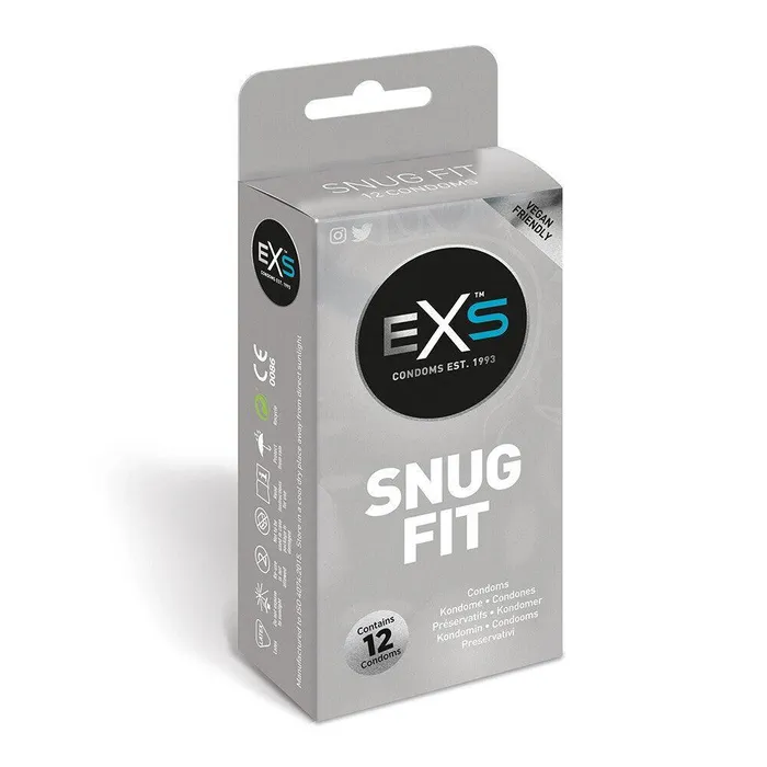 Exs Condoms Male Sex Toys EXS Snug Closer Fitting Condoms 12 Pack