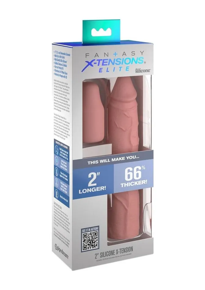 Fantasy X-Tensions Elite Silicone 8in Sleeve with 2in Plug | Fantasy X-Tensions Male Sex Toys