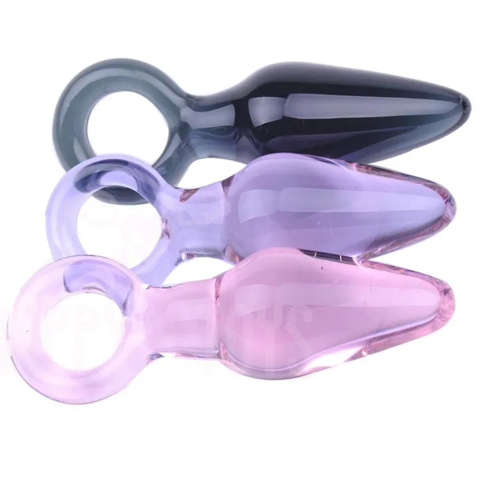 Glass Medium Anal Plug Butt Plug Dildo Ring Beginners Adult Sex Toy Waterproof HappyToys Anal