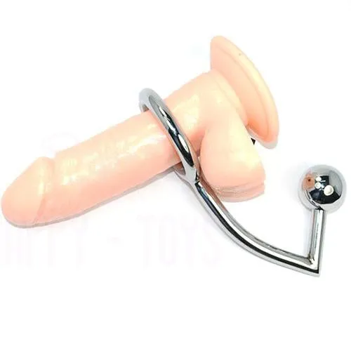 HappyToys Male Sex Toys Cock Penis Metal Steel Anal Butt Hanger Hook Cleek With Ring Adult Sex Toy Gays