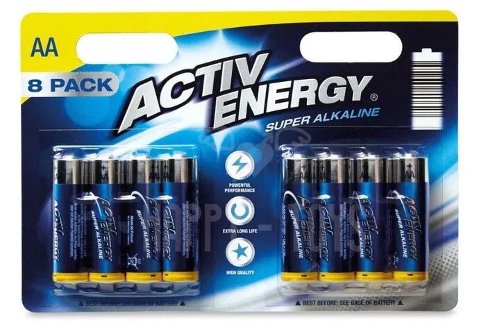 High Quality Activ Energy Super Alkaline AA LR6 MN1500 15V Battery Pack of 8 Activ Enegy Male Sex Toys