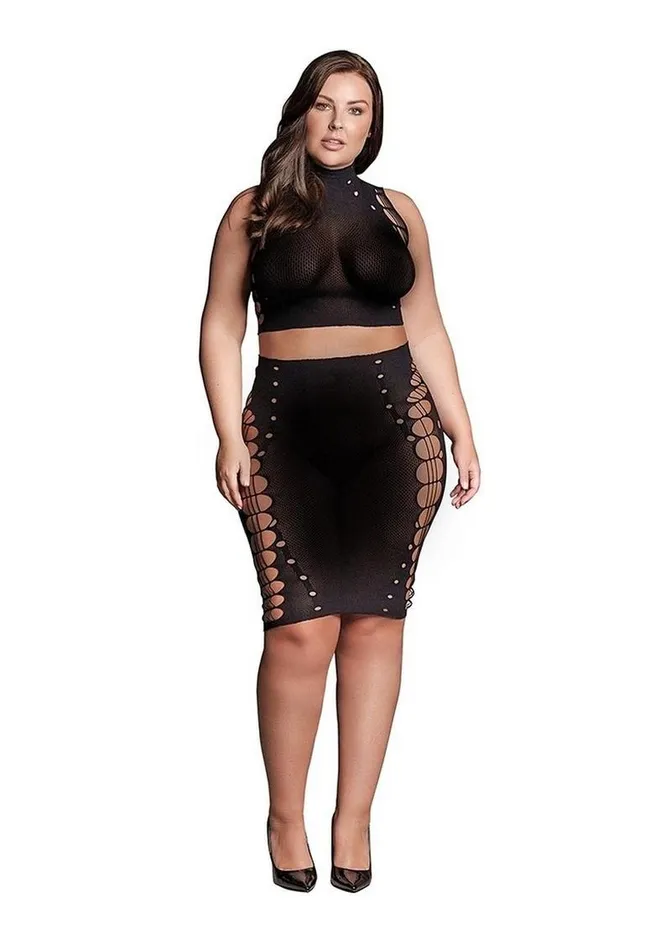 Le Desir Male Sex Toys | Le Desir Shade Kala Xxxvii Two Piece with Turtleneck, Crop Top and Skirt