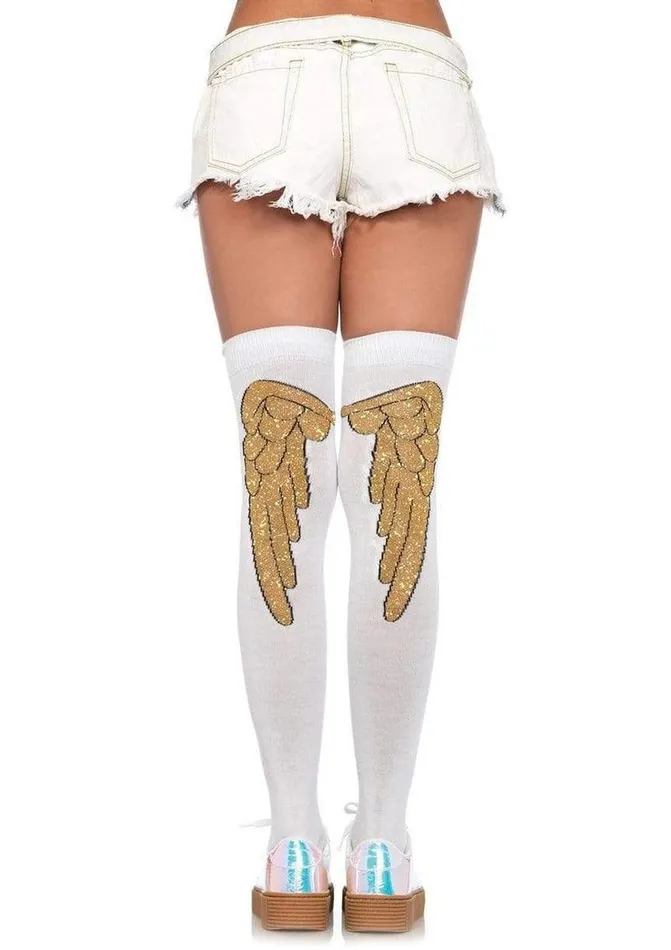 Leg Avenue Lurex Angel Wing Over The Knee Socks Leg Avenue Dildos