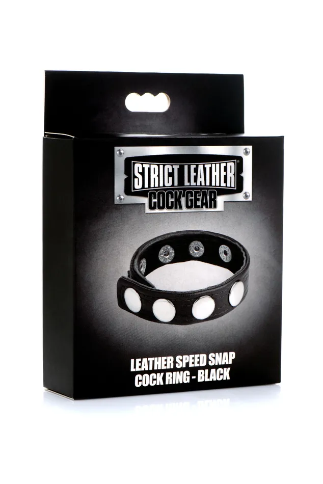 Male Sex Toys Cock Gear Leather Speed Snap Cock Ring XR Brands Strict