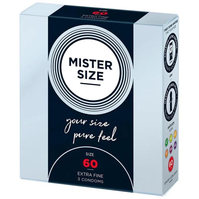 Male Sex Toys Mister Size 60mm Pure Feel Condoms Mister Size