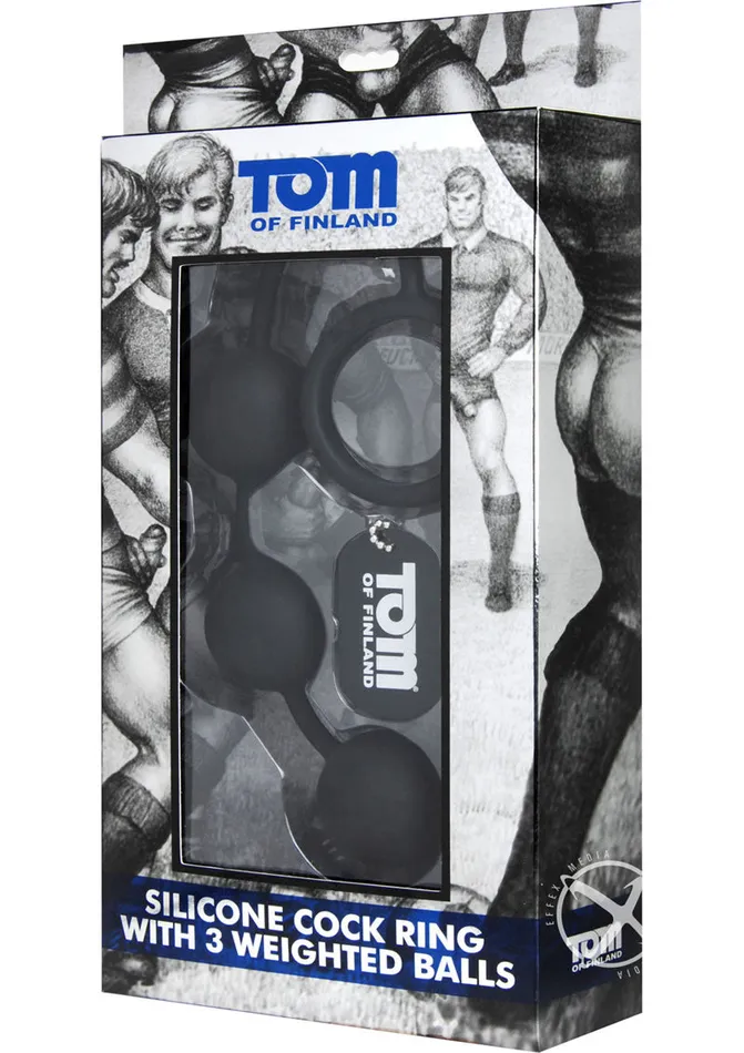 Male Sex Toys | TOM OF FINLAND Tom Of Finland Silicone Cock Ring with 3 Weighted Balls