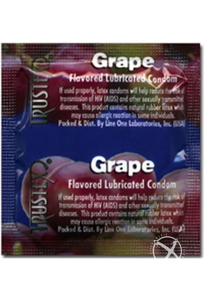 Male Sex Toys | Trustex Trustex Lubricated Reservoir Tip Flavored Latex Condom Grape