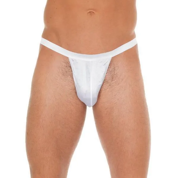 Mens White GString With Small White Pouch Rimba Male Sex Toys