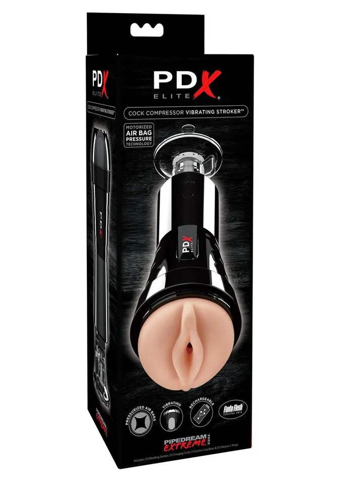 PDX Elite Pipedream Extreme Elite Rechargeable Cock Compressor Vibrating Masturbator - Pussy | Male Sex Toys