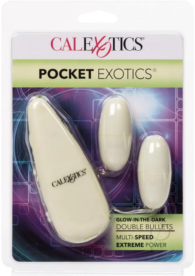 Pocket Exotics Dildos | Pocket Exotics Glow In The Dark Double Bullets - Glow