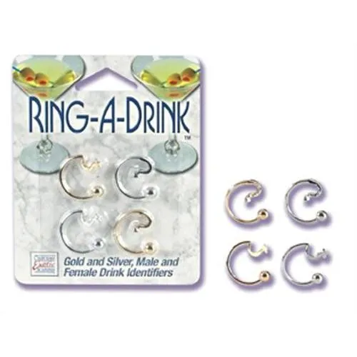 Ring a Drink Gold and Silver Male and Female Drink Identifiers Sale Male Sex Toys