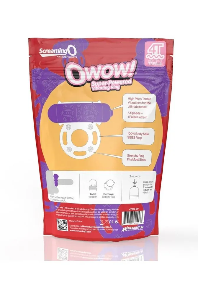 Screaming O Male Sex Toys | Screaming O 4t O Wow Vibrating Ring