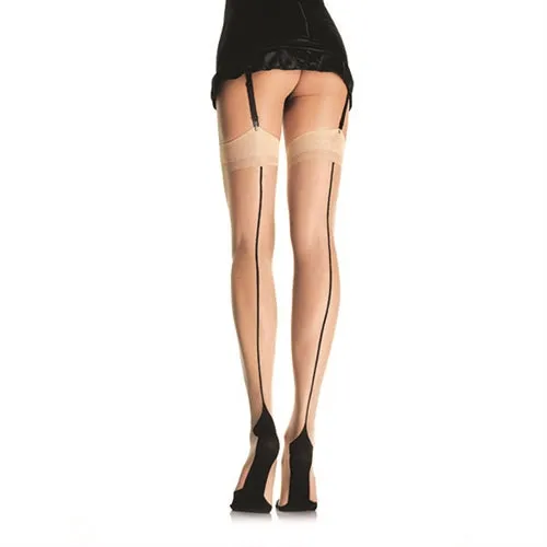 Teddies And Bodies | Leg Avenue Contrast Backseam Stockings - One Size