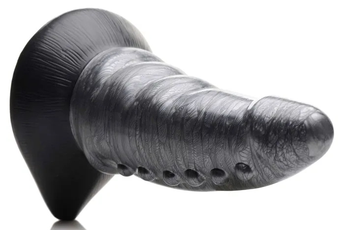 XR Brands Creature Cocks Dildos | Beastly Tapered Bumpy Silicone Dildo - Silver