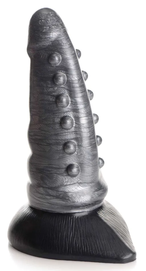 XR Brands Creature Cocks Dildos | Beastly Tapered Bumpy Silicone Dildo - Silver