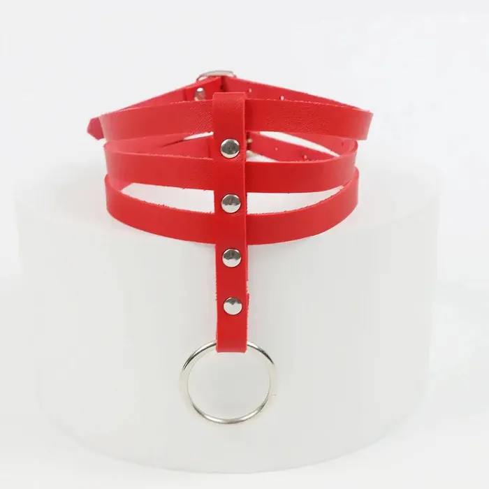 3 Strap Collar in PU Leather (3 Colors) | Factory-direct Female Sex Toys