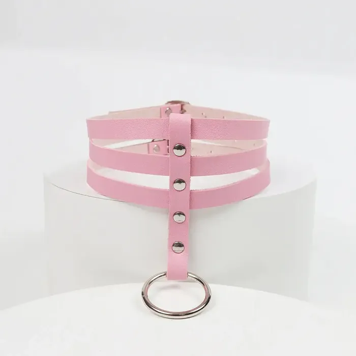 3 Strap Collar in PU Leather (3 Colors) | Factory-direct Female Sex Toys