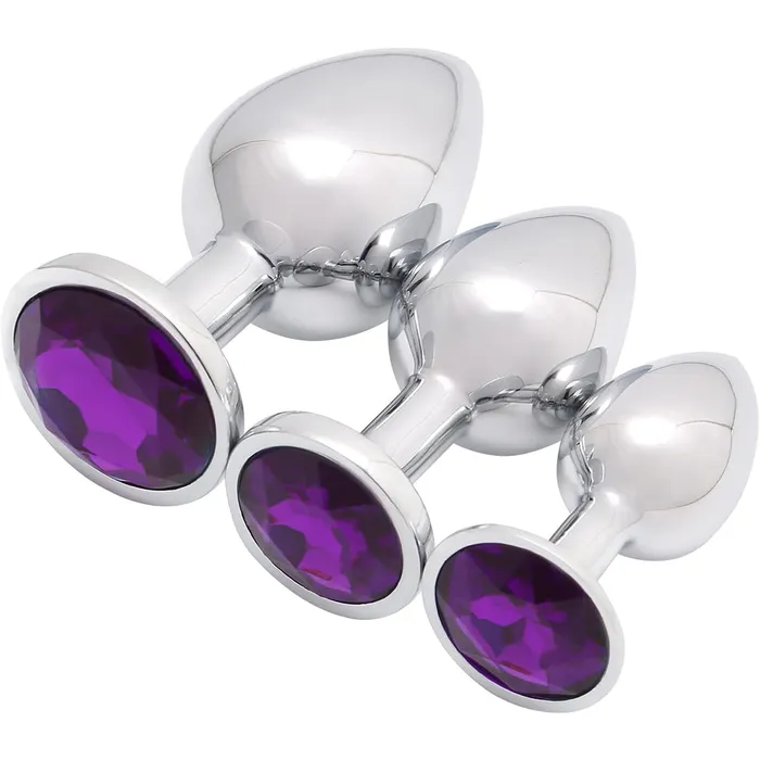 Aimitoy Anal | 3 Pcs Luxury Jewelry Design Anal Butt Plug (Light Purple/Rounded)