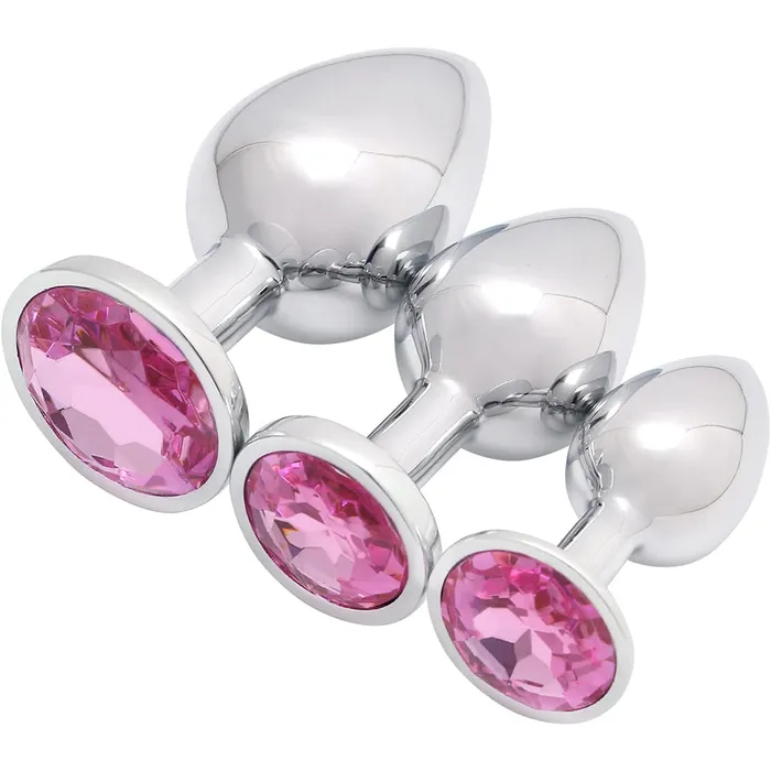 Aimitoy Anal | 3 Pcs Luxury Jewelry Design Anal Butt Plug (Light Purple/Rounded)