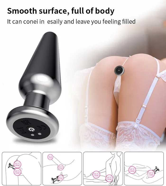 Aimitoy Remote Metal Vibrating Butt Plug Louis | Anal