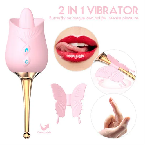 Aimitoy Vibrators | Licking Butterfly Rose Vibrator