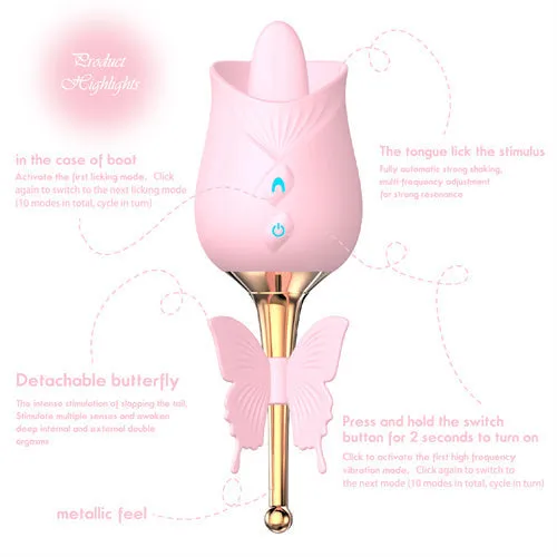 Aimitoy Vibrators | Licking Butterfly Rose Vibrator