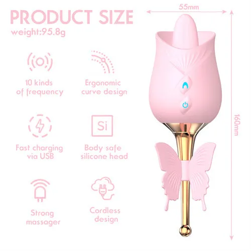 Aimitoy Vibrators | Licking Butterfly Rose Vibrator