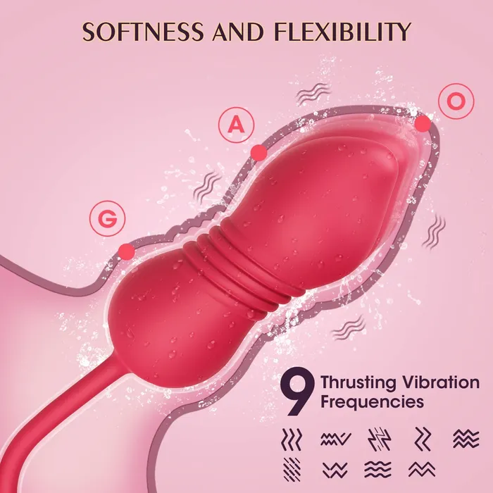 Aimitoy Vibrators | Thrusting Rose Licking Vibrator Red