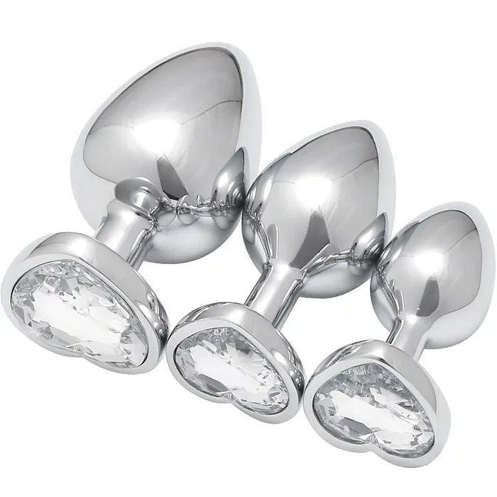 Anal Aimitoy 3 Pcs Luxury Jewelry Design Anal Butt Plug TransparentHeard Shape