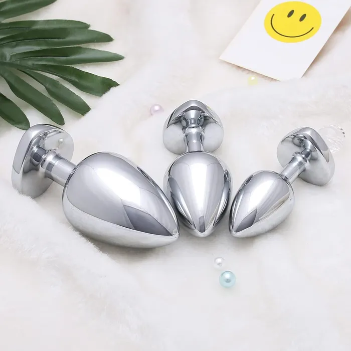 Anal | Aimitoy 3 Pcs Luxury Jewelry Design Anal Butt Plug (Transparent/Heard Shape)