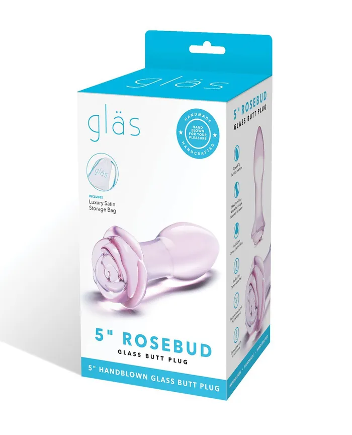 Anal Glas Glas 5 Rosebud Glass Butt Plug Pink