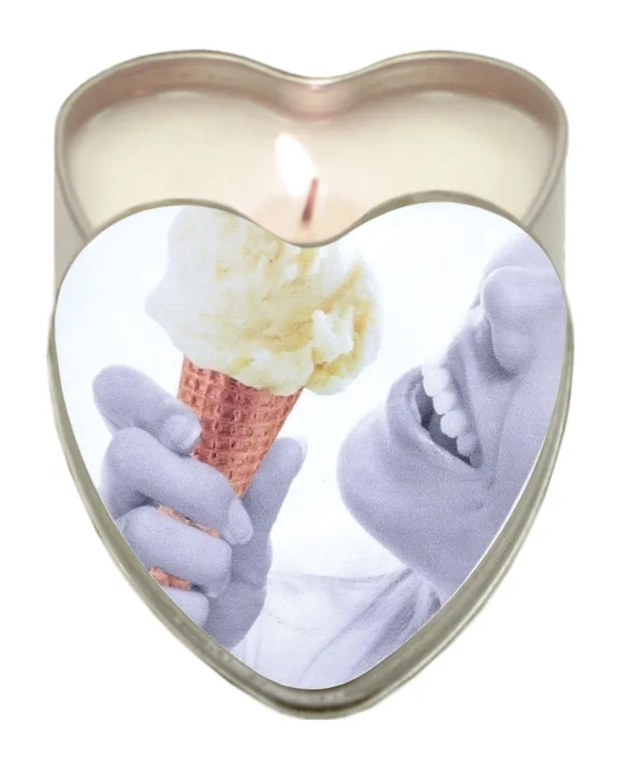 Earthly Body Earthly Body Suntouched Hemp Edible Candle 47 oz Heart Tin Vanilla Ice Cream Dildos