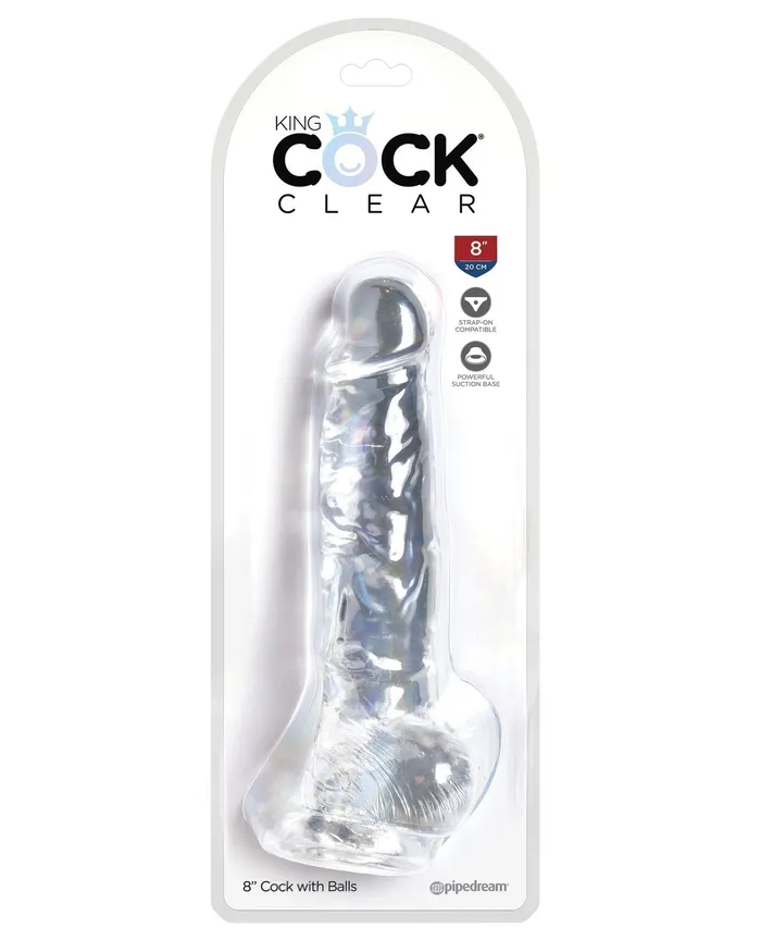 King Cock Dildos King Cock Clear 8 Cock wBalls